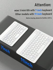 360°旋转支架键盘保护套，兼容iPad第11代/2025款（A16），PU皮革材质，可拆卸无线蓝牙键盘，内置150mAh电池，兼容iPad第11代/第10代Air4/Air5/Air6/Air7 10.9英寸（M2）和2024款（M3），以及iPad 10.2英寸，配备无线键盘和Apple Pencil插槽，支持自动睡眠/唤醒功能 - 灰色 - 淺灰色 - 查看 10