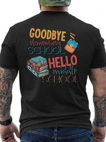 Men's Graduation T-Shirt With Back Print - 100% Comfortable And Breathable Fabric, Casual Short Sleeve T-Shirt With Round Neck And Back Design For Graduation Parties, Proms, Events - Essential Garment For Daily Use Of Male Graduates, Loose And Comfortable For Summer. - Black - View 6
