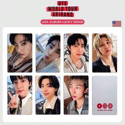 7Pcs ARIRANG USA Album Lucky Draw Lomo Cards, Bangtan Boys World Tour Photocard Set, HD Idol Collectible Photo Cards Postcards Fan Merch Gifts