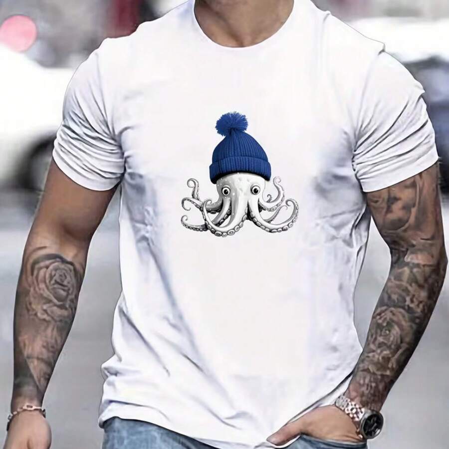 Printed T-Shirt For Men And Women - White - View 1