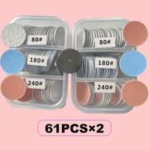 Bộ 2 gói đĩa mài móng cỡ lớn 25mm (0.98 inch) - 120 miếng giấy nhám thay thế + 1 đầu trục kim loại, độ nhám 80/120/180/240 (thô/trung bình/mịn) dùng cho máy mài gót chân điện, máy tẩy chai sạn và máy đánh bóng móng. - 122 CÁI - Xem 7