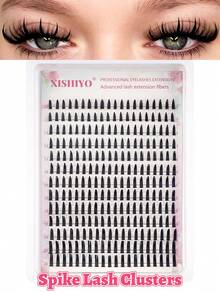 260PCS DIY Eyelash Extension Kit With Lash Bond And Seal Lash Tweezers, D Curl&Spike Style Lash Clusters, , 10-16mm Mixed Length Fake Lashes, Suitable For Daily Outings, Travel, Photography, Weddings, Music Festival And Makeuplash Clusters,Eyelash Clusters, Individual Eyelashes,Lashes,Lashes, Spike Eyelashes - Multicolor - View 3