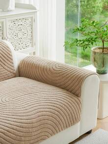 Sarung Sofa Mewah Berbahan Lembut - Tebal, Hangat, Pelindung Sofa Anti Selip, Cocok untuk Dekorasi Ruang Tamu, Kantor, Kamar Tidur, Dapat Dicuci dengan Mesin, Cocok untuk Sofa 1 hingga 4 Dudukan - Khaki - View 8