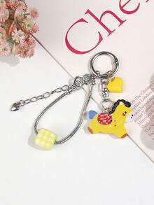 1pc Double-Sided Printed Little Horse Keychain, Multi-Element Chain Pendant, Cartoon Cute Bag Charm Accessory - Multicolor - View 2