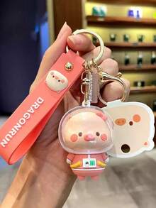 Authentic Cute Piglet Astronaut Delicate High-End Car Keychain, Backpack Pendant, Best Decorative Accessory Gift For Halloween, Birthday And Other Holidays - Multicolor - View 10