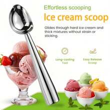 3pcs 304 Stainless Steel Ice Cream Scoops, Upright Scoop For Ice Cream, Watermelon, Fruit, Baking Cookies And Dough, Suitable For Desserts, Fruits, Baking, Ice Cream - Silver 3pc - View 7