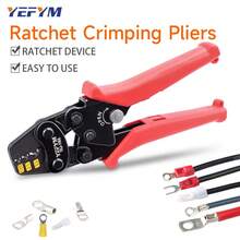 Kìm bấm đầu nối cách điện và không cách điện, dụng cụ bấm đầu nối đa năng có cơ chế bánh cóc YEJ-1MA - YEJ-1MA - Xem 4