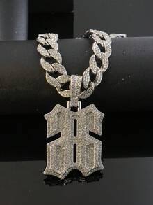 1pc Reverse Number 66 Pendant Necklace, Suitable For Men's Daily Wear, Hip Hop Style Jewelry, Versatile Necklace - Reverse Number 66 Pendant Necklace - View 6
