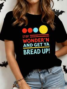 Motivational Phrase With Colorful Circles That Conveys Positive Energy And Determination To Pursue Personal Goals. Modern Casual Women's T-Shirt Ideal For Urban Outfits. - 黑色 - 查看 8