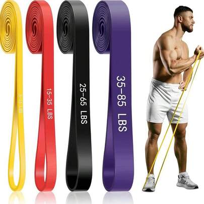 Resistance Bands For Exercise, 4-Level Assistive Pull-Up Bands, Unisex Fitness Bands, Elastic Training Bands Suitable For Full-Body Training, Fitness, Physical Therapy, Home Workouts, And Gym Pull-Up Exercises