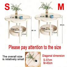 1 pieza Mesa pequeña multiusos creativa, mesa de centro minimalista moderna, estantería móvil de almacenamiento para sala de estar, mesa auxiliar beige para sofá, mesita de noche, mesa de rincón, adecuada para sala de estar, dormitorio y balcón - Multicolor - Ver 3