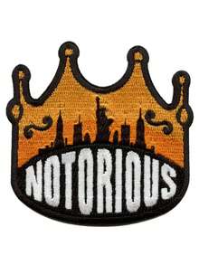 1 pieza Parche del Rey de Nueva York Corona Notorious Rapero Bordado Planchar - Multicolor - Ver 7