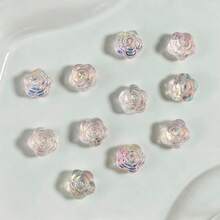 13mm 50顆散裝玻璃珠 手作DIY珠寶配件 玫瑰造型珠 創意串珠材料 手作DIY手鍊項鍊吊墜配件裝飾珠 - 彩色 - 查看 9