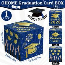 Graduation Decorations 2026 - Blue Gold Graduation Card Box Graduation Decorations Class Of 2026 - Graduation Party Decorations Decor Supplies Favors,Graduation Centerpieces 2026 - Maroon - View 4