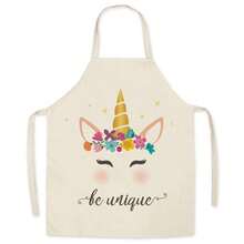 1pc Unicorn Pattern Apron, Suitable For Advertising Promotion, Supermarket, Home Kitchen, Fashionable Catering, Milk Tea Shop, Etc. - Multicolor - View 10