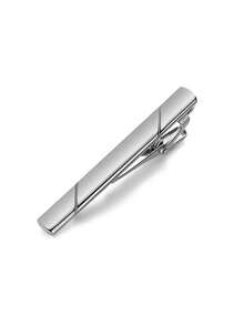 Conjunto de Abotoaduras e Presilha de Gravata Masculino, Abotoaduras Redondas Pretas Clássicas com Revestimento de Prata, 2 Presilhas de Gravata Pretas e Prateadas, Acessórios Formais de Terno para Negócios, Casamento, Aniversário, Presentes para o Dia dos Pais - Multicolorido - Visão 12