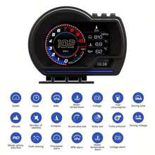OBD + GPS HUD P24 Car OBD Head-Up Display HUD Car Computer Digital Speedometer Water Temperature Fuel Consumption Slope Meter - Head-up Display - View 7