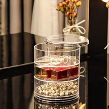 1pc Modern Minimalist Rotating Jewelry Box, Artistic & Practical, Perfect For Minimalist & Modern Home Styles - Three Floors - View 1