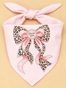 1 pezzo Bandana in poliestere morbida e confortevole con motivo cartoni animati, adatta per gatti e cani per uso interno ed esterno - Rosa - Visualizzare 2