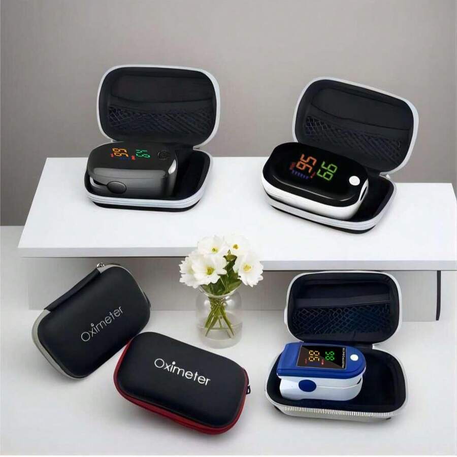 Pulsoximeter Aufbewahrungsbox, multifunktionale Pulsoximeter Tragetasche, Fingerklemmen Pulsoximeter Reisetasche, Sauerstoffsättigung Monitor Aufbewahrungstasche, Reißverschlusstasche