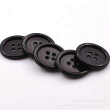 100pcs/Pack, 4-Hole Thin Rim Resin Buttons, Suitable For Shirts, Home Textiles, Crafts, Clothing Sewing Accessories - Four Black Eyes - View 5