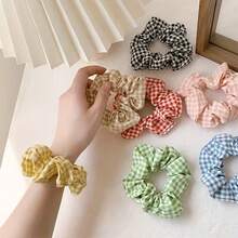 16 piezas de Scrunchies de pelo a cuadros lindos, adecuados para todos los estilos de cabello - Multicolor - Ver 9