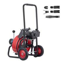 Drain Cleaner Machine 100 FT X 1/2 Inch, Auto Feed Sewer Snake Auger On Wheels, Portable Drain Cleaning Machine With 4 Cutters & Air-Activated Foot Switch For 2" To 6" Pipes - 查看 8