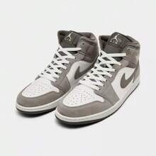 Nike Air Jordan Retro 1 Mid Men's Casual Shoes Enigma Stone/Summit White/Olive Grey DQ8426-003 - 淺灰色 - 查看 2