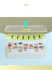 1 Set 28-Grid Ice Cube Tray, One-Touch Easy Release Ice Cubes, With Lid And Spoon, DIY Ice Mold, Home Bar Party Kitchen Essential - Multicolor - View 7