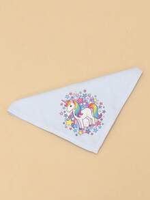1 pezzo Bandana in poliestere morbida e confortevole con motivo cartoni animati, adatta per gatti e cani sia in casa che all'aperto - Blu - Visualizzare 7