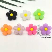 2/3/5/7Pcs Macaron Color Soft Rubber Flower Accessories DIY Handmade Hair Clip Hair Tie Materials Cream Glue Phone Case Decoration Accessories Colorful 3D Small Flower Ornaments Random Style Color - Multicolor - View 11