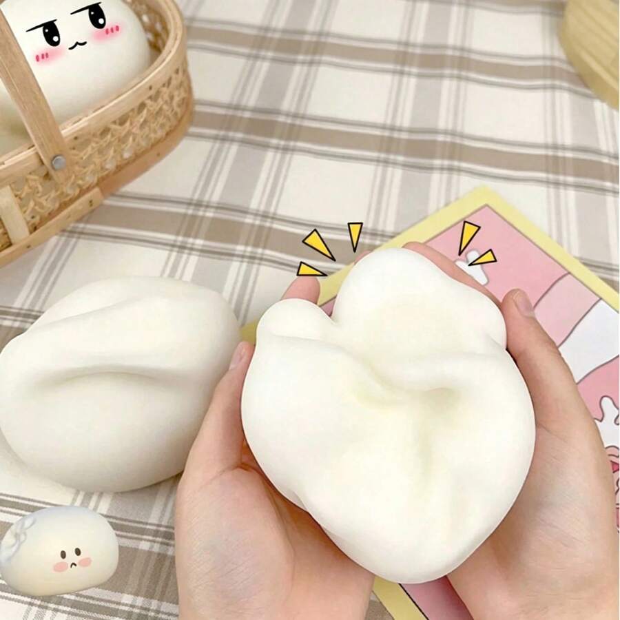 Juguete antiestrés de apretón lento con forma de bollo grande al estilo japonés, adecuado para aliviar emociones y liberar presión - Multicolor - Ver 1