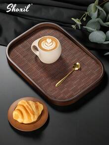 shoxil 1pc Walnut Wood Square Tray, Tea Tray, Tea Set Tray, Storage Tray, Suitable For Home, Party, Tea Room - Tray - View 3