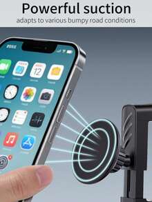 Giá đỡ điện thoại gắn khe gió ô tô hình tròn, thao tác bằng một tay, nhỏ gọn không che khuất tầm nhìn khi lái xe. - màu đen - Xem 5