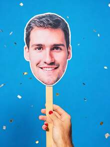 Custom Photo Mask, Personalized Wedding Portrait, Custom Big Head Hollow Portrait Stick, Custom Face Hollow Party Decoration Accessory, Upload Photo, Suitable For Birthday, Wedding, Friends, Family, Best Gift, Party, Decoration, Multi-Functional, Custom, Personalized, Unique, Bachelor Party, Birthday Party Costume, Classroom Decoration/Back To School/Party Decoration - Multicolor - View 5