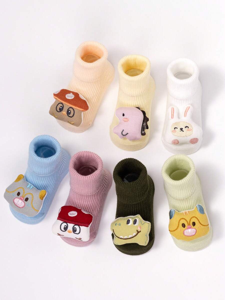 1双婴儿/幼儿卡通3D袜子和可爱卡通防滑室内地板袜 - 彩色 - 查看 1