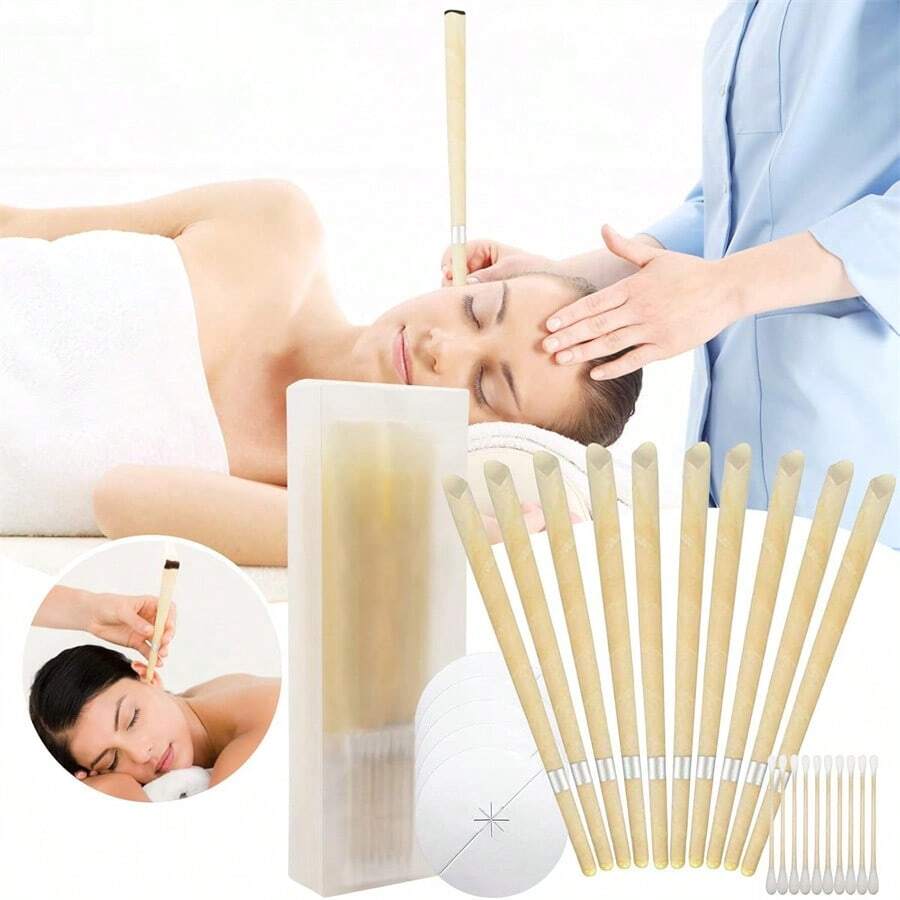 50支装便携式耳部清洁棒 - 家用SPA耳部护理工具,天然耳垢,听力按摩,耳部清洁,耳垢清除,放松疗法,纯净套装 - 多色 - 查看 1