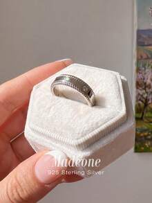 MADEONE 1pc 925 Sterling Silver Cubic Zirconia Twisted Line Ring, Elegant Versatile Fashion Accessory, Exquisite Gift For Women - Silver - View 4