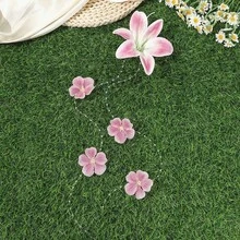 1件装女士夏威夷风情花朵发夹，人造流苏花朵发饰，适合海滩度假、夏威夷婚礼新娘发型 - 彩色 - 查看 3