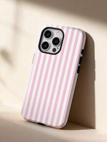 1pc Minimalist Artistic Colorful Striped Pattern Glossy 2-In-1 Phile Shell Full Coverage Hard Phone Case Compatible With Samsung/ 11/12/13/14/15/16/17 Pro Max - Multicolor - View 2