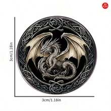 2D Flat Design 1pc Dragon Pattern Brooch, Creative Lapel Pin Unique Clothing Accessory, Suitable For Backpacks, Clothes, Collars And Hats, Multifunctional Fashion Accessory, Adds Ceremonial Feeling To Every Moment, Suitable For Christmas, New Year, Birthday And Special Occasions, 2D Flat Design - A - View 5