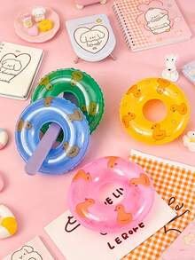3pcs/6pcs Mini Swimming Rings, Small Pet Swimming Props, Pool Floating Decorations, Suitable For Swimming Pool Party, Mini Pet Swimming Rings, Duck Pattern, Small Pet Swimming Rings, Pet Swimming Pool Party Swimming Rings, Suitable For Summer Pet Swimming Pool Friendly Party Games, Pet Bathing, Turtle Swimming Rings, Pool Decorations. - Multicolor - View 10