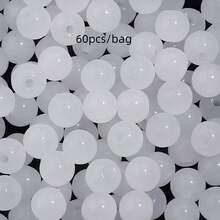 60 hạt cườm thủy tinh màu trơn, hạt cườm thủy tinh trong suốt đơn sắc, hạt pha lê dùng để làm đồ trang sức DIY, vòng tay, dây chuyền, móc khóa và phụ kiện. - hạt thủy tinh - Xem 10