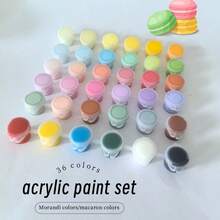 Macaron Acrylic Paint Set 12/24/36/48/108 Colors, Waterproof Quick-Drying Water-Based Paint With Brushes. Suitable For Canvas, Stone, Ceramic And DIY Crafts With Rich Mixable Colors. Great Gift For Students, Artists And Hobbyists. - Macarons - View 5