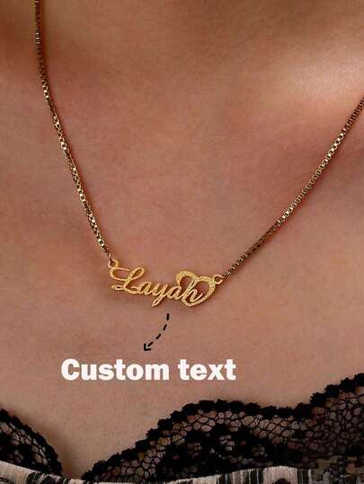 Customized Name Necklace, Personalized Signature Jewelry Memorial, 18K Gold Plated Anniversary Gift For Women, Birthday Present