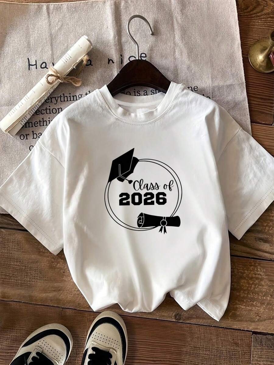 Short-Sleeved T-Shirt, Graduation Season Collection 2026 - White - View 1