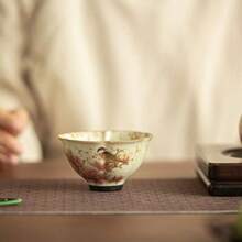 100毫升青花瓷花鸟高脚大师杯，陶瓷功夫茶杯，釉下彩口家用水杯 - 彩色 - 查看 4
