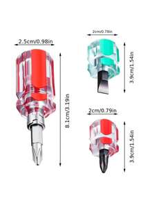 3pcs Short Handle Screwdriver Set | Flat & 2-In-1 Head | Micro Short Handle Screwdriver Suitable For Narrow Spaces | Applicable For Sewing Machines, Electronics And Home Repairs | Durable Anti-Slip Handle Manual Tools - A - View 6