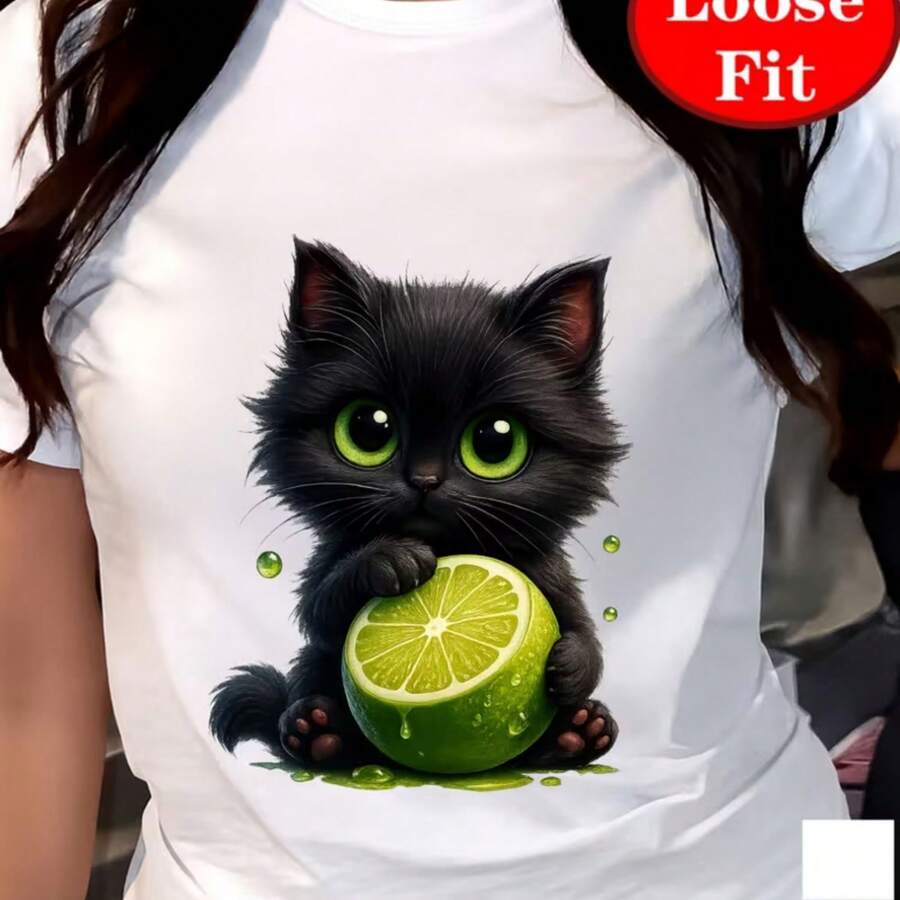 Printed T-Shirt For Men And Women - White - View 1