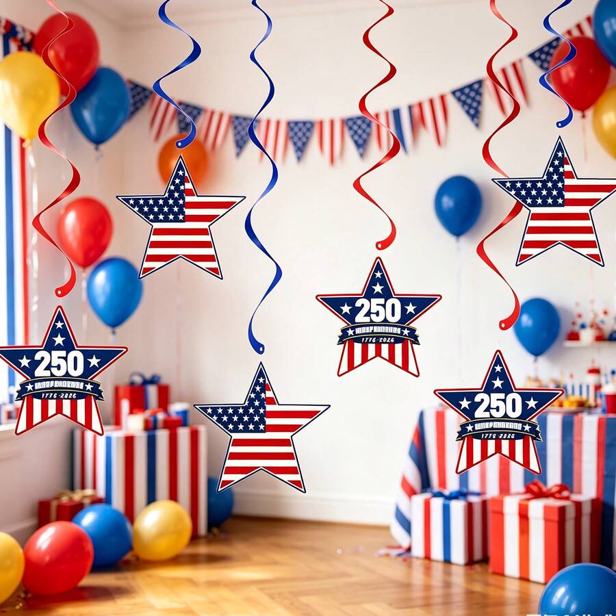 250th Anniversary Of US Independence Day Decorations, Suitable For Home, Party Background Decor - Multicolor - View 1